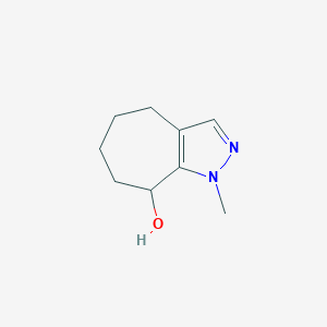 molecular formula C9H14N2O B13515525 1-methyl-1H,4H,5H,6H,7H,8H-cyclohepta[c]pyrazol-8-ol 