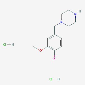 molecular formula C12H19Cl2FN2O B13515530 1-[(4-Fluoro-3-methoxyphenyl)methyl]piperazine dihydrochloride 