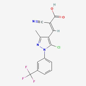 (2E)-3-{5-chloro-3-methyl-1-[3-(trifluoromethyl)phenyl]-1H-pyrazol-4-yl}-2-cyanoprop-2-enoic acid