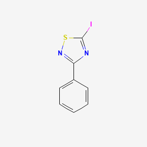 molecular formula C8H5IN2S B13515676 5-Iodo-3-phenyl-1,2,4-thiadiazole 