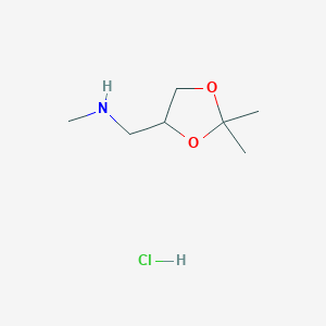 molecular formula C7H16ClNO2 B13515689 [(2,2-Dimethyl-1,3-dioxolan-4-yl)methyl](methyl)aminehydrochloride 