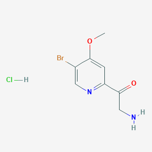 molecular formula C8H10BrClN2O2 B13515703 2-Amino-1-(5-bromo-4-methoxypyridin-2-yl)ethan-1-one hydrochloride 