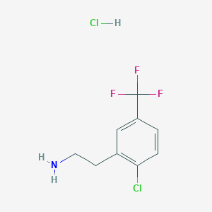 molecular formula C9H10Cl2F3N B13515711 2-[2-Chloro-5-(trifluoromethyl)phenyl]ethan-1-amine hydrochloride 