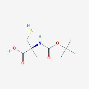 molecular formula C9H17NO4S B13515776 (2S)-2-[(Tert-butoxycarbonyl)amino]-3-mercapto-2-methylpropanoic acid 