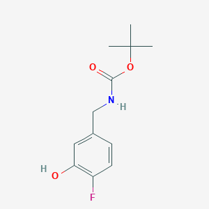 molecular formula C12H16FNO3 B13515786 tert-butyl N-[(4-fluoro-3-hydroxyphenyl)methyl]carbamate 