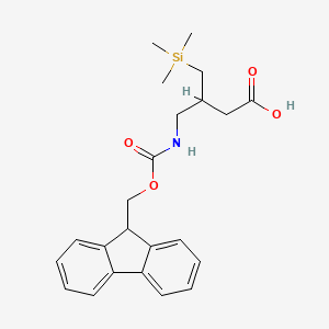 molecular formula C23H29NO4Si B13515879 4-({[(9H-fluoren-9-yl)methoxy]carbonyl}amino)-3-[(trimethylsilyl)methyl]butanoic acid 