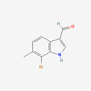 molecular formula C10H8BrNO B13515886 7-bromo-6-methyl-1H-indole-3-carbaldehyde 