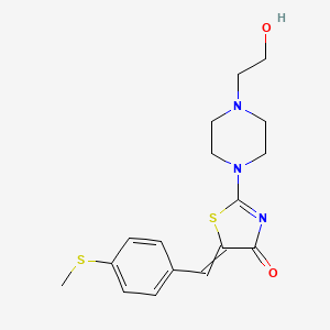 molecular formula C17H21N3O2S2 B1351597 2-[4-(2-hydroxyethyl)piperazino]-5-{(E)-[4-(methylsulfanyl)phenyl]methylidene}-1,3-thiazol-4(5H)-one 