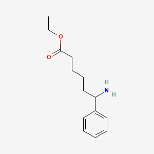 molecular formula C14H21NO2 B13515971 Ethyl 6-amino-6-phenylhexanoate 