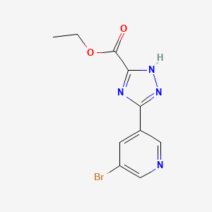 molecular formula C10H9BrN4O2 B13516015 ethyl 5-(5-bromopyridin-3-yl)-1H-1,2,4-triazole-3-carboxylate 