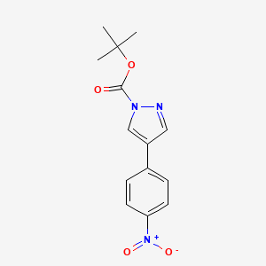 molecular formula C14H15N3O4 B13516020 Tert-butyl 4-(4-nitrophenyl)-1H-pyrazole-1-carboxylate 