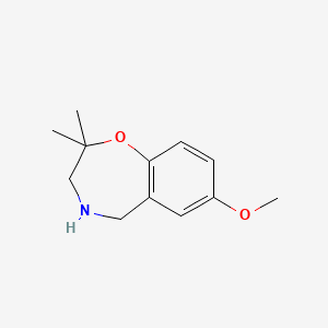 molecular formula C12H17NO2 B13516027 7-Methoxy-2,2-dimethyl-2,3,4,5-tetrahydro-1,4-benzoxazepine 