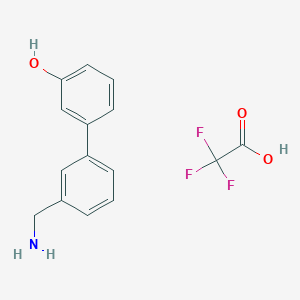 molecular formula C15H14F3NO3 B13516037 3'-(Aminomethyl)-[1,1'-biphenyl]-3-ol; trifluoroacetic acid 