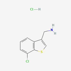 molecular formula C9H9Cl2NS B13516039 (7-Chloro-1-benzothiophen-3-yl)methanamine hydrochloride 