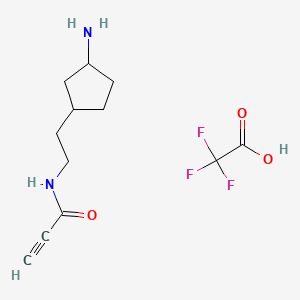 molecular formula C12H17F3N2O3 B13516050 N-[2-(3-aminocyclopentyl)ethyl]prop-2-ynamide,trifluoroaceticacid 