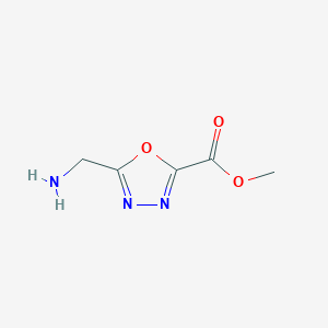 molecular formula C5H7N3O3 B13516076 Methyl 5-(aminomethyl)-1,3,4-oxadiazole-2-carboxylate 