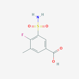 molecular formula C8H8FNO4S B13516085 4-Fluoro-3-methyl-5-sulfamoylbenzoic acid 