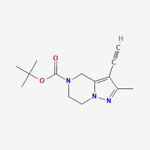 molecular formula C14H19N3O2 B13516096 tert-butyl3-ethynyl-2-methyl-4H,5H,6H,7H-pyrazolo[1,5-a]pyrazine-5-carboxylate 