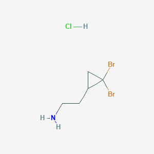 molecular formula C5H10Br2ClN B13516103 2-(2,2-Dibromocyclopropyl)ethan-1-amine hydrochloride 