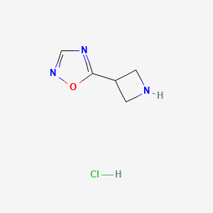 molecular formula C5H8ClN3O B13516111 5-(Azetidin-3-yl)-1,2,4-oxadiazole hydrochloride 