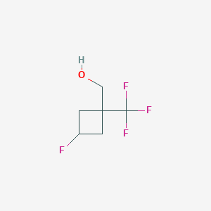 molecular formula C6H8F4O B13516180 [3-Fluoro-1-(trifluoromethyl)cyclobutyl]methanol 