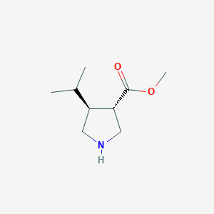 molecular formula C9H17NO2 B13516183 Methyl (3S,4S)-4-isopropylpyrrolidine-3-carboxylate 