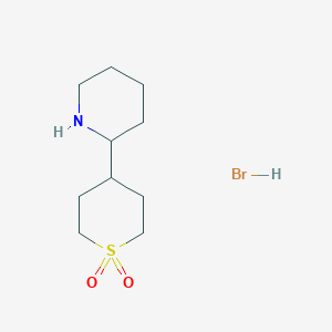 molecular formula C10H20BrNO2S B13516197 4-(Piperidin-2-yl)-1lambda6-thiane-1,1-dione hydrobromide 