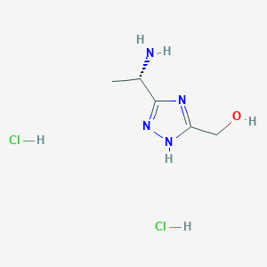 molecular formula C5H12Cl2N4O B13516209 {3-[(1S)-1-aminoethyl]-1H-1,2,4-triazol-5-yl}methanol dihydrochloride 