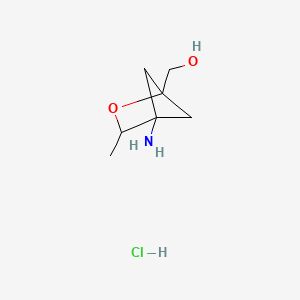 molecular formula C7H14ClNO2 B13516219 {4-Amino-3-methyl-2-oxabicyclo[2.1.1]hexan-1-yl}methanolhydrochloride 