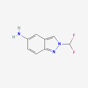 molecular formula C8H7F2N3 B13516243 2-(difluoromethyl)-2H-indazol-5-amine 