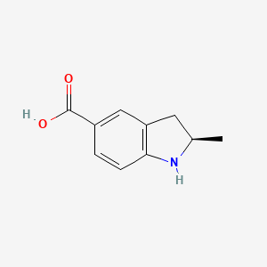 molecular formula C10H11NO2 B13516252 (R)-2-Methylindoline-5-carboxylic acid 