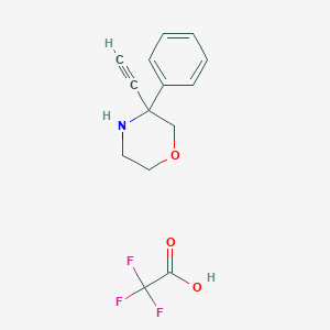 molecular formula C14H14F3NO3 B13516260 3-Ethynyl-3-phenylmorpholine,trifluoroaceticacid 