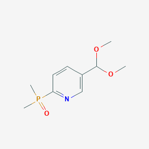 molecular formula C10H16NO3P B13516302 5-(Dimethoxymethyl)-2-(dimethylphosphoryl)pyridine 