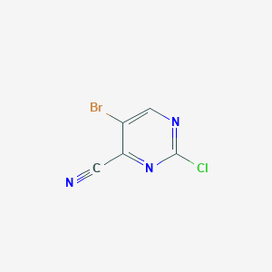 molecular formula C5HBrClN3 B13516320 5-Bromo-2-chloropyrimidine-4-carbonitrile 