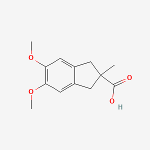 molecular formula C13H16O4 B13516340 5,6-dimethoxy-2-methyl-2,3-dihydro-1H-indene-2-carboxylic acid 