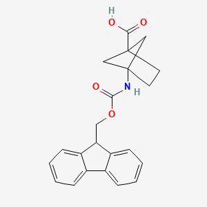 molecular formula C22H21NO4 B13516354 4-({[(9H-fluoren-9-yl)methoxy]carbonyl}amino)bicyclo[2.1.1]hexane-1-carboxylicacid 