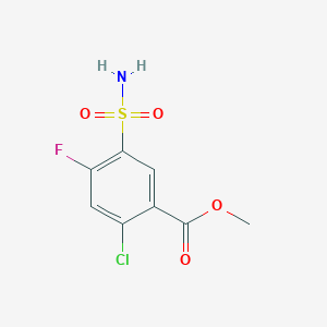 molecular formula C8H7ClFNO4S B13516362 Methyl 2-chloro-4-fluoro-5-sulfamoylbenzoate 