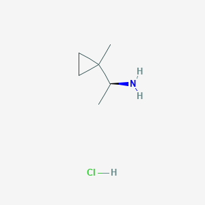 molecular formula C6H14ClN B13516373 (1S)-1-(1-methylcyclopropyl)ethan-1-aminehydrochloride 