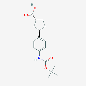 molecular formula C17H23NO4 B13516388 rac-(1R,3R)-3-(4-{[(tert-butoxy)carbonyl]amino}phenyl)cyclopentane-1-carboxylic acid 