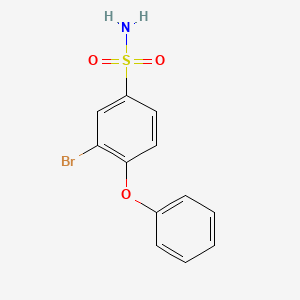 molecular formula C12H10BrNO3S B13516394 3-Bromo-4-phenoxybenzenesulfonamide 