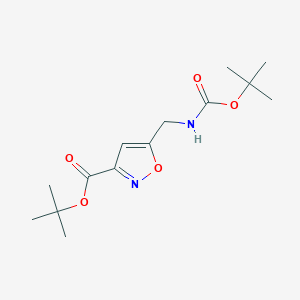 Tert-butyl 5-({[(tert-butoxy)carbonyl]amino}methyl)-1,2-oxazole-3-carboxylate