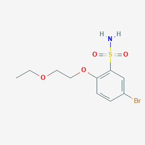 molecular formula C10H14BrNO4S B13516431 5-Bromo-2-(2-ethoxyethoxy)benzenesulfonamide 