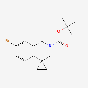 molecular formula C16H20BrNO2 B13516471 tert-butyl 7'-bromo-2',3'-dihydro-1'H-spiro[cyclopropane-1,4'-isoquinoline]-2'-carboxylate 