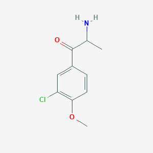 molecular formula C10H12ClNO2 B13516552 2-Amino-1-(3-chloro-4-methoxyphenyl)propan-1-one CAS No. 4394-43-8