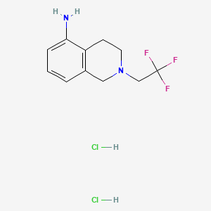 molecular formula C11H15Cl2F3N2 B13516559 2-(2,2,2-Trifluoroethyl)-1,2,3,4-tetrahydroisoquinolin-5-aminedihydrochloride 