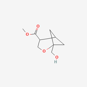 molecular formula C9H14O4 B13516575 Methyl 1-(hydroxymethyl)-2-oxabicyclo[3.1.1]heptane-4-carboxylate 