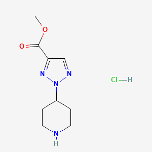 molecular formula C9H15ClN4O2 B13516624 methyl 2-(piperidin-4-yl)-2H-1,2,3-triazole-4-carboxylate hydrochloride 