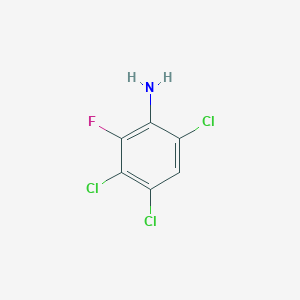 molecular formula C6H3Cl3FN B13516649 3,4,6-Trichloro-2-fluoroaniline 