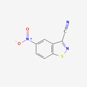 molecular formula C8H3N3O2S B13516697 5-Nitro-1,2-benzothiazole-3-carbonitrile 