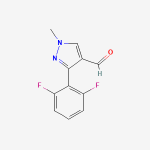 molecular formula C11H8F2N2O B13516766 3-(2,6-difluorophenyl)-1-methyl-1H-pyrazole-4-carbaldehyde 